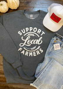 Charcoal Support Local Farmers Sweatshirt