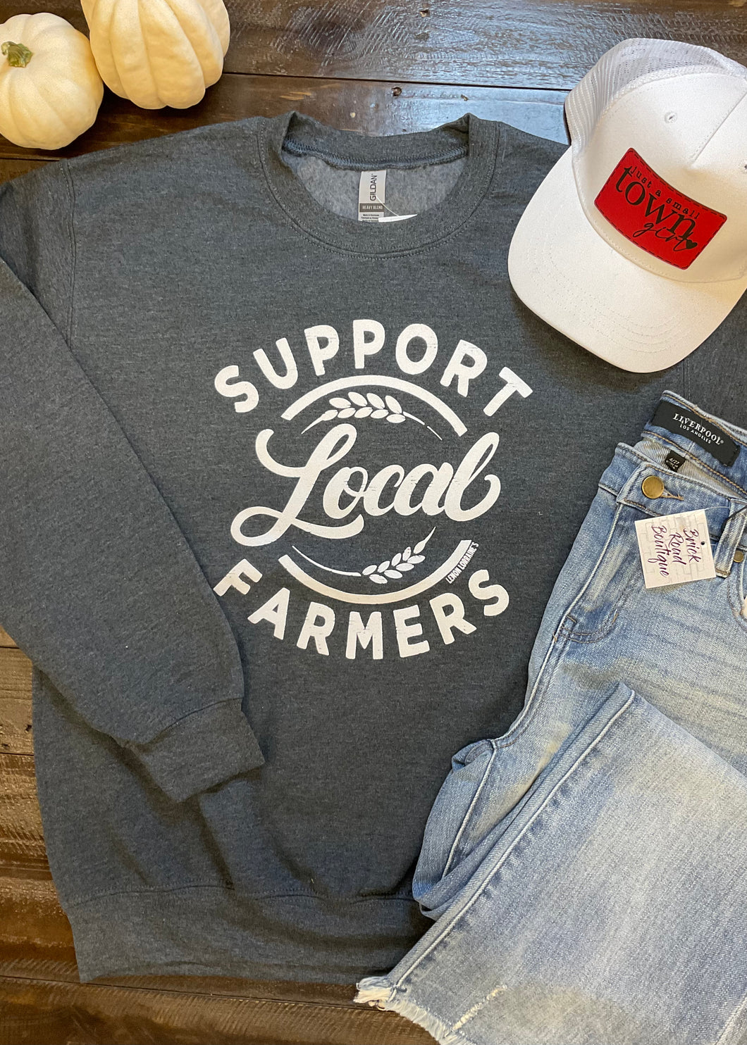 Charcoal Support Local Farmers Sweatshirt