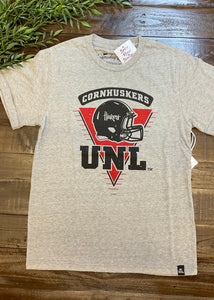 Youth Grey Husker Football Tee