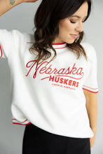 White Nebraska Short Sleeve Sweater