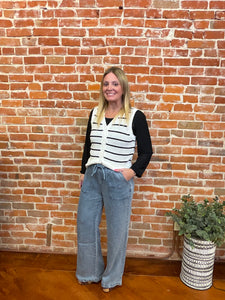 Black & White V-Neck Vest