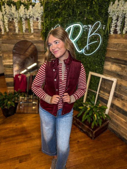 Wine Corduroy Vest