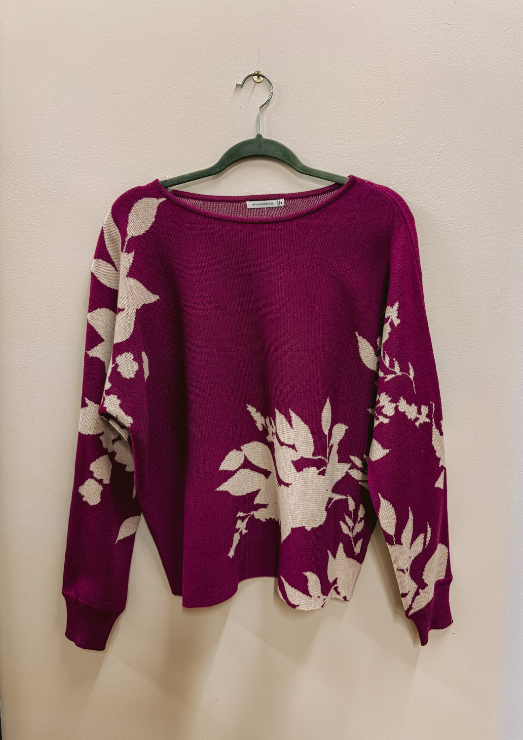 Dark Magenta Floral Pullover