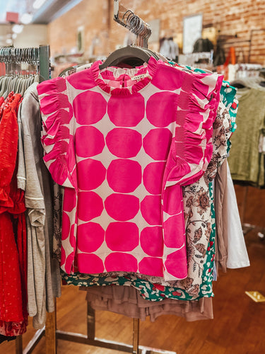 Magenta Textured Short Sleeve Top (Extended Sizes)