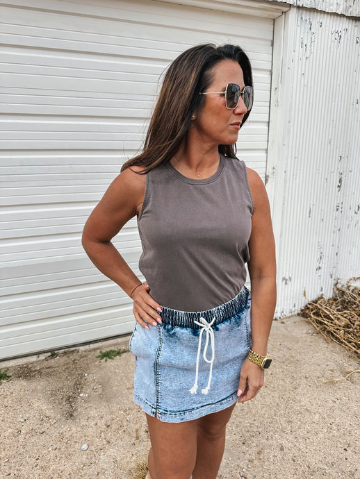 Cropped Acid Wash Tank (Multiple Colors)