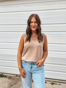 Taupe Sleeveless Sweater