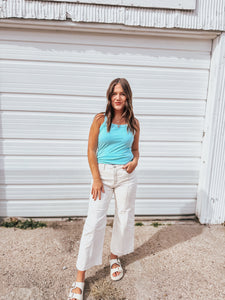 Rib Knit Square Neck Tank