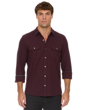 Maroon Solid Twill Shirt