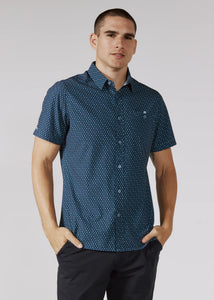 7 Diamonds Navy Montague Short Sleeve Shirt  Brick Road Boutique