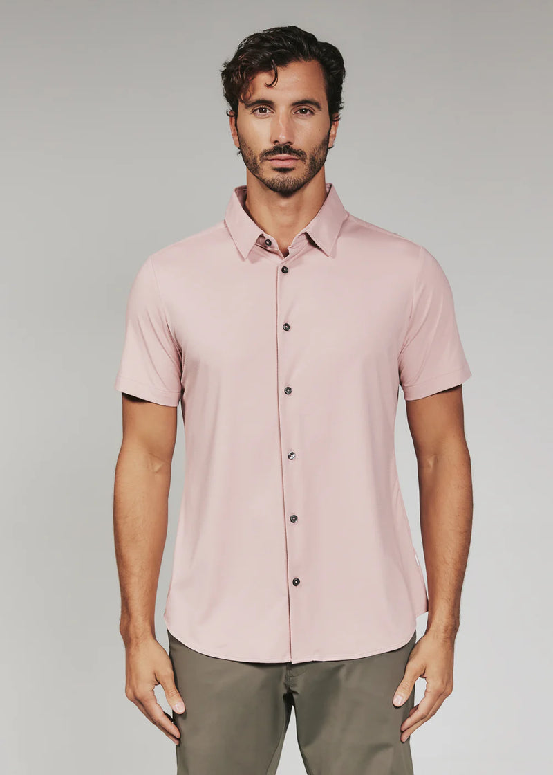 dusty rose men's dress shirt Dusty Rose Speckle Mens Short Sleeve Shirt  Subtly Charming, MEDIUM