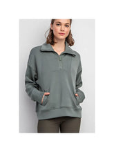 Sage Green Quarter Zip Pullover