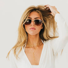 April Aviator Sunglasses: Gold/Black Lens
