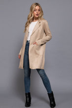 Taupe Open Front Faux Suede Jacket