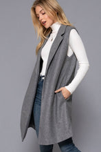 Heather Grey Notched Collar Open Vest