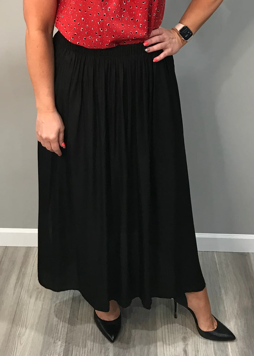 A-line Maxi Skirt (Black, Rust, or Burgundy)