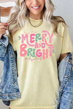 Merry and Bright Graphic Garment Dyed Tee: BERRY / S
