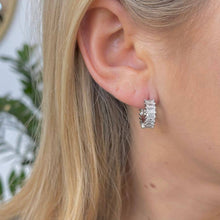 Esther Silver Diamond Hoops
