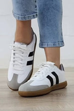 Striped Lace-up Canvas Sneakers