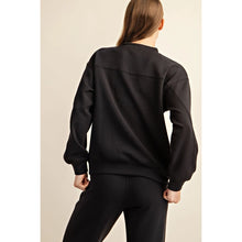 Black Modal Scuba Mock Neck Pullover