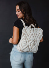 Cream Diamond Pattern Backpack