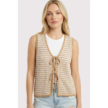 Crochet Striped Vest Cardigan (Multiple Colors)