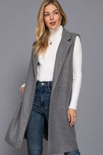 Heather Grey Notched Collar Open Vest
