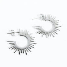 Sunburst Hoop Earring - WATERPROOF: Silver