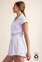 BUTTER SHORT SLEEVE QUARTER ZIP ROMPER: Black / S-M-L(2-2-2)