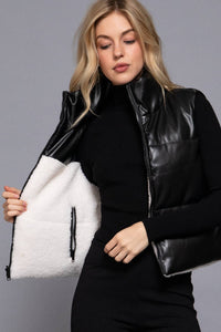 Black & Sherpa Reversible Vest