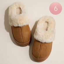Brown Platform Fur Lined Slippers