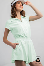BUTTER SHORT SLEEVE QUARTER ZIP ROMPER: Black / S-M-L(2-2-2)