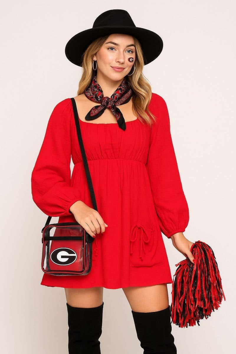 Game Day Red Babydoll Dress