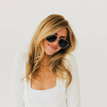 April Aviator Sunglasses: Gold/Black Lens