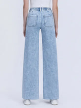 High Rise Drawstring Waistband Wide Leg Jeans