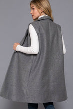 Heather Grey Notched Collar Open Vest