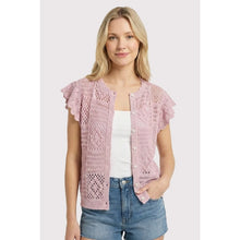 Mauve Crochet Style Cardigan