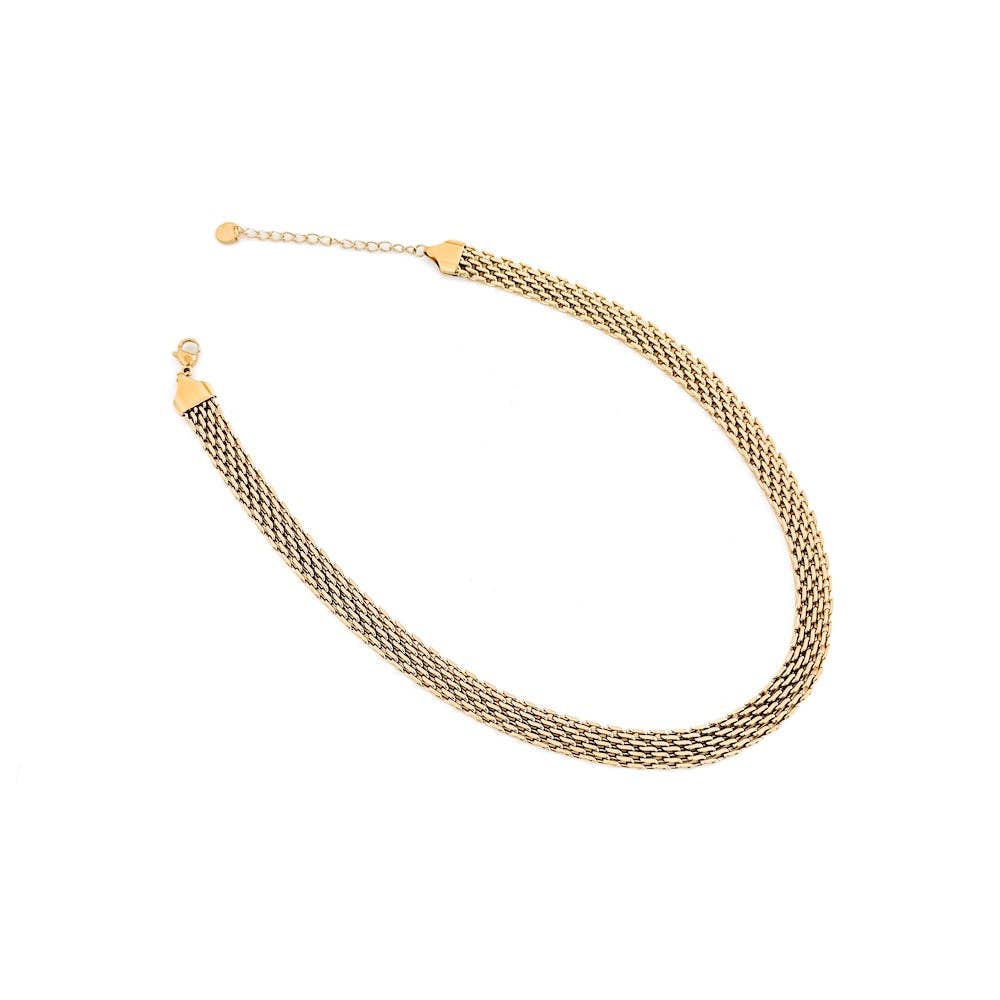 Addelynn Mesh Necklace - WATERPROOF: Gold