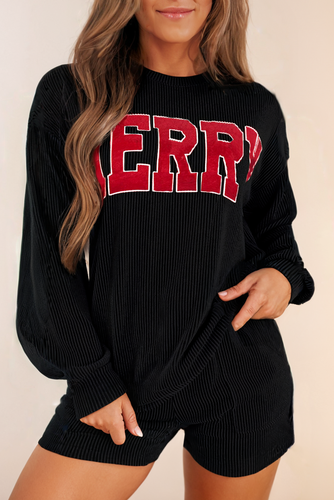 MERRY Long Sleeve Top & Shorts Set