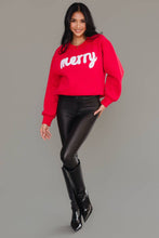 Red & White Merry Sweatshirt