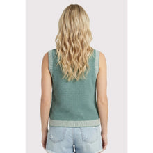 Dark Jade Sleeveless Waffle Knit Sweater