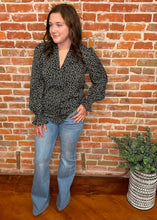 Vine & Love Animal Print Long Sleeve Blouse