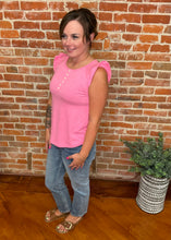 Heathered Ruffle Sleeve Top