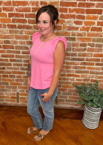 Heathered Ruffle Sleeve Top