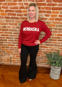 Red Nebraska Varsity Sweater