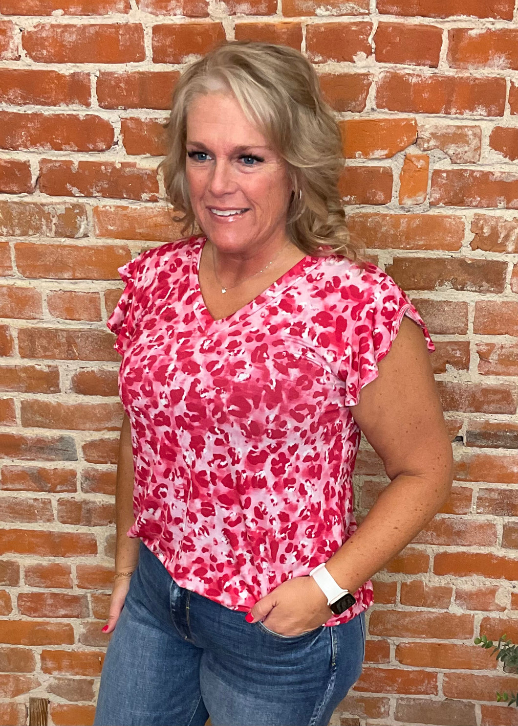 Hot Pink Animal Print Top