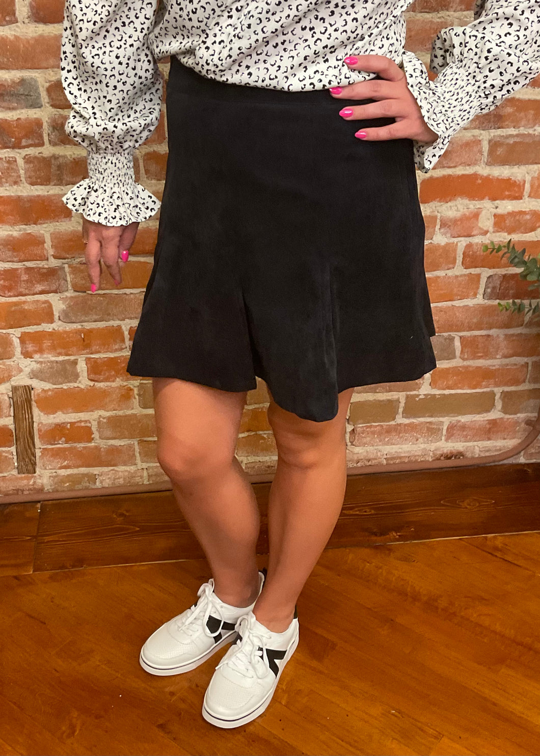 Black Corduroy Tennis Skirt