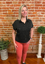 Polka Dot Button Down Top (Sienna or Black)