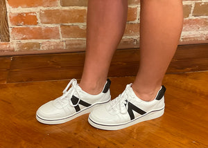 White Sneaker with V Detail (Multiple Colors)