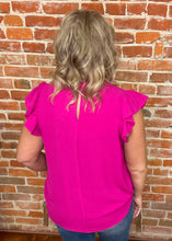 Fuchsia Ruffle Blouse PLUS