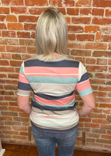 Peach & Mint Stripe Tee
